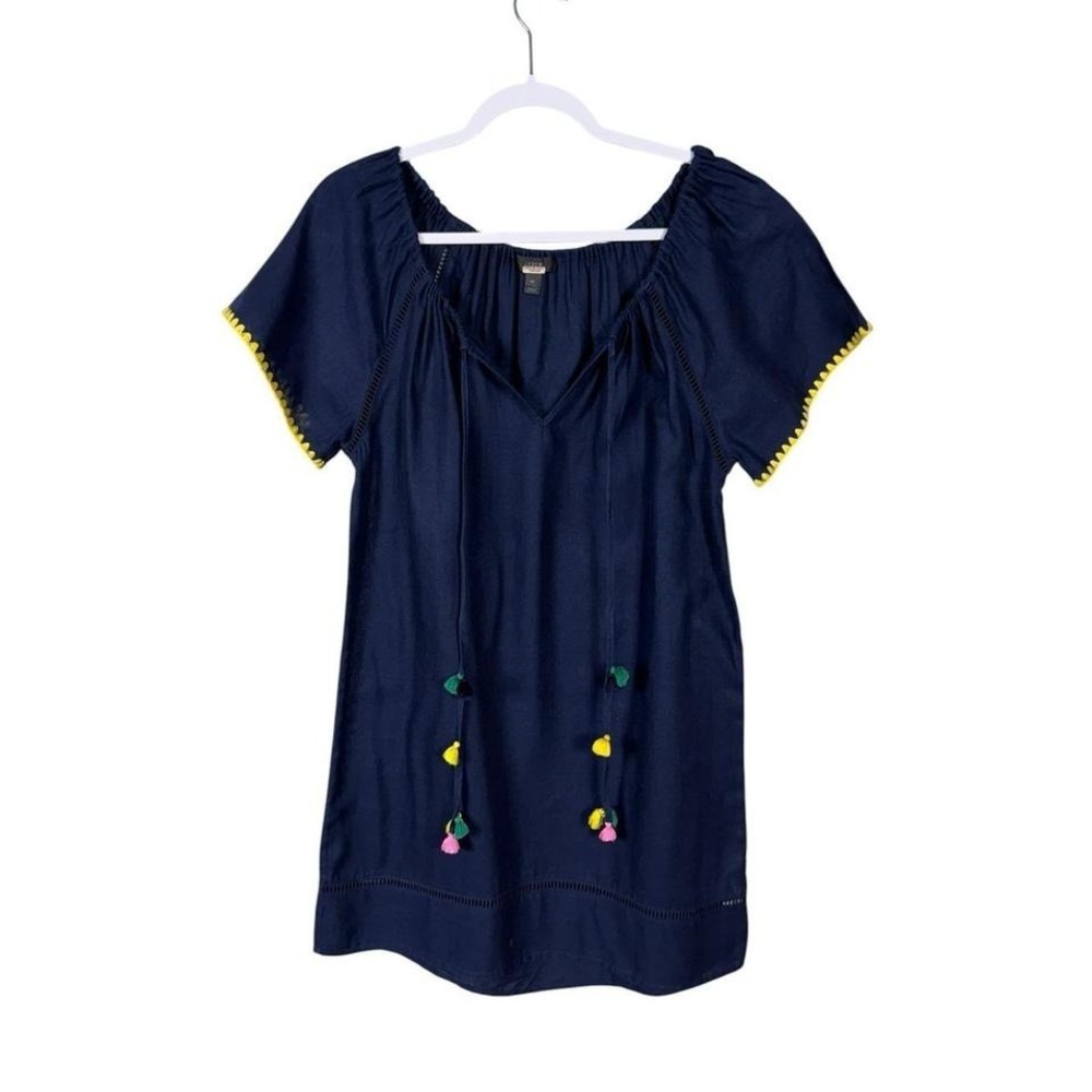 J Crew Linen Cotton Dress Size XS Bohemian Beachy Coastal Euro Summer Nautical